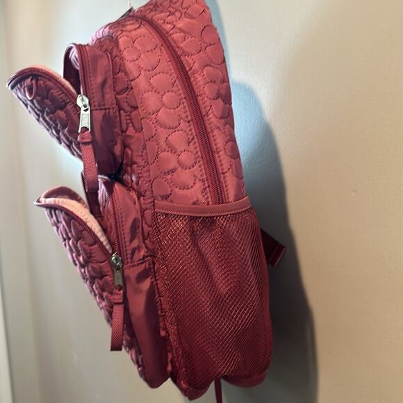 Cat & Jack 16" Maroon Two-Pocket Quilted Flower Backpack - Picture 8 of 14